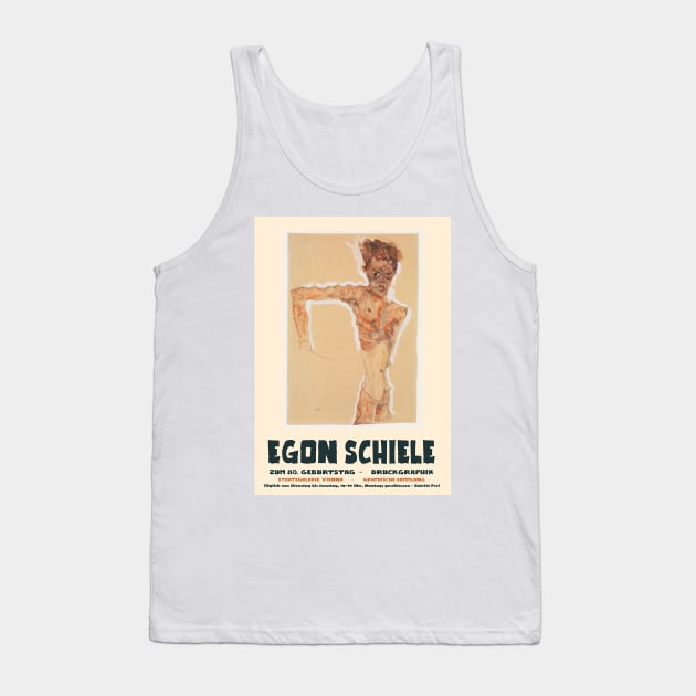 Egon Schiele - Exhibition Art Poster - Self Portrait 1911 Tank Top by notalizard